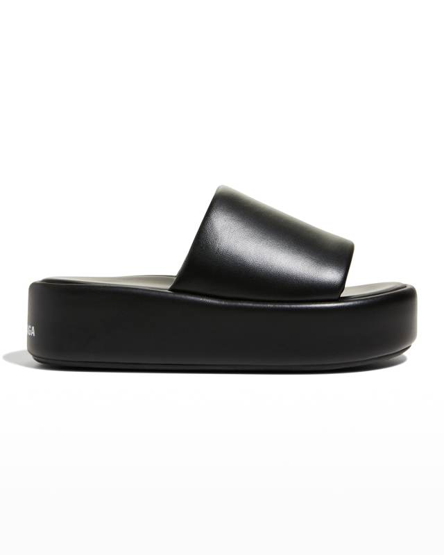 Rise Lambskin Slide Platform Sandals